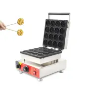 110V Waffle Stick Maker Mini Round 16pcs Commercial Nonstick Baker Machine Food
