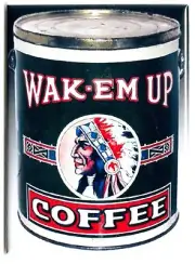 Vintage Wak-em Up Coffee Can Tin Metal Fridge Magnet color laminated will last
