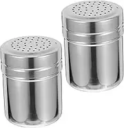 HOMOBABE 2pcs Stainless Steel Spice Lid Airtight Condiment Jars for and Pepper Seasoning Containers for Home Kitchen and Camping