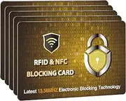 [SAITECH IT] RFID Blocking Cards Protect Your Entire Wallet, Purse, and Cards from NFC Contactless Theft Wallet for Men & Women- PL Golden, Golden, 5 Pcs Golden, Rf