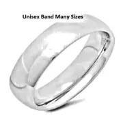 Silver wide wedding band manly stack ring stainless steel unisex size 5-13 New