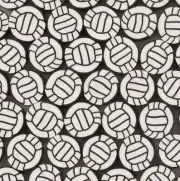 10MM White Volleyball, Sports Themed Polymer Clay Beads