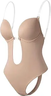 [yuksok] Adjustable Women Backless Bodysuit Thong Shapewear Bodysuit for Casual Wear Low Back Dresses