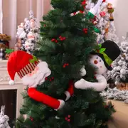 Santa Claus Hugs The Tree Doll Snowman Christmas Tree Ornaments Xmas Decor