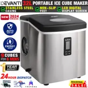 Devanti Ice Maker Machine Commercial Stainless Steel Portable Ice Cube Tray 3.2L
