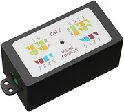 RJ45 Cat 6 Gigabit Inline Punchdown Krone Coupler Joiner for Ethernet Cables (Black)