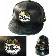 New Era Philadelphia 76ers P.U Fitted Hat Metallic Logo Hardwood Classic Cap