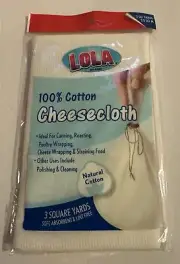 LOLA Cheesecloth, Reusable 100% Cotton Food Grade Lint-Free Fabric, 3 Sq. Yards