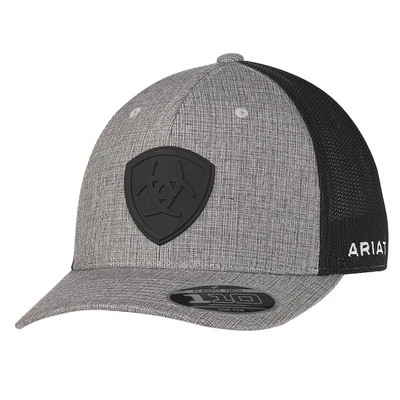 Ariat Mens Hat Baseball Cap Mesh Snapback Patch Shield Charcoal A300054007
