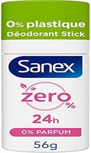 SANEX - Deodorant Stick Solid Zero % Perfume - Deodorant for Men and Women - Effectiveness 24 Hours - Deodorant Stick 56 g