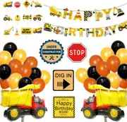 47pcs Party Set Construction Truck Vehicles Foil Balloons Party Set Party Supplies Decoration