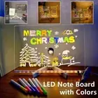 LED Note Board with Colors Acrylic Dry Erase Board w/ 7 Pens for Home Office AU