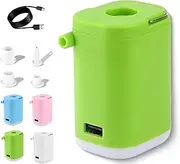 Slowowing Mini Air Pump, Portable Airpump for Air Mattress, 4-in-1 Mini Air Pump with LED Camping Light, with 1200ah/2400mah Battery, for Air Mattress, Pool Floats