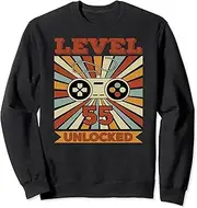 [X.Style] 55th Birthday Level 55 Unlocked Retro Cassette Tape Sweatshirt ds783 Sweater