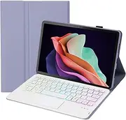 Keyboard Case for Honor Magic Pad 13" 2023, 7 Colors Backlit, Detachable Wireless Keyboard with Smart Touchpad,Purple