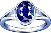 [Ramneek Jewels] Divya Shakti 8.25-8.50 Carat Blue Sapphire Ring (Nilam/Neelam Stone Silver Ring) 100% Original AAA Quality Gemstone