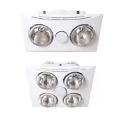 Modern Bathroom Heater Exhaust Fan With Light 3 in 1 IXL 2 Heat 4 Heat White