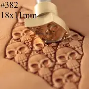 Skull Leather stamp tool crafting crafts brass flower stamps #382