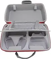 Hard Shell Carrying Case for PS, Two Tiers Portable Game Console Travel Case with Adjustable Shoulder Strap, Large Capacity, for Controller Vertical Base (Grey)