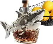 Whiskey Shark Glass Decanter | White Animal Statue Liquor Bottle | Creative Bottle Animal Theme Tools | Versatile In Uses | Effortless To Use | For Whiskey Lovers Special Occasions