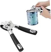 BRIGHTFUFU Stainless Steel Manual Can Opener with Non Slip Grip Multifunctional Kitchen Gadget for Effortless Opening of Cans Jars and Bottles Portable Tool for Home Camping and Bars