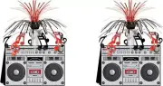 2 Piece Boom Box Centerpieces, 14''