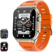 [UHOOFIT] Smart Watch ultra For Men make answer Calls, 2.0'' HD Screen out doors sport fitness tracker with Heart Rate / Sleep Monitor,Music Storage, 600mah battery, for android phones compatible with Iphone