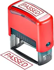 Passed Stamp, Passed Rubber Stamp Self Inking, Bold Red Ink Passed Stamp, Refillable Stamp for Business Office Document, Passed Stamp for Teacher Marking