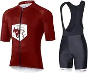 [UGLY FROG] nanTao24 Men's Cycling Jersey Short Sleeve Set with Gel Padded Shorts Cycling Clothing Set for Mountain Bikes