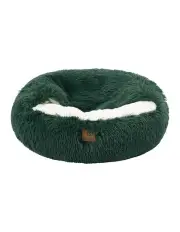 [Charlies] Snookie Hooded Faux Fur Calming Dog Bed in Eden Green