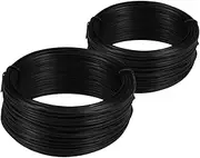 Angoily 2pcs Coated Rebar Tie Wire Coil 55m Black Heavy Duty Mesh Wire for Garden Ties Trellis