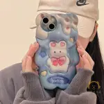 熱銷 3D既視感兔子IPHONE14手機殼卡通13PROMAX軟殼蘋果11女款12可愛XR【米樂奇】