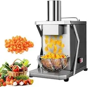 Electric Vegetable Dicer, Commercial 200W Vegetable Chopper Dicer Shredder with 6/8/10/12/15mm Blades, Automatic Onion Potato Cutter Food Processor Fruit Cutting Machine