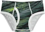 [Joisal] Soccer Ball Pattern Boy Underwear Size 8 Soft Briefs for Boys, Abstract Geometric Lines, 8 Years