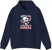 [X.Style] Just A Girl Who Loves Pandas Cute Panda Girls Kids Toddlers ds025 Hoodie Navy XL