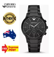 EMPORIO ARMANI AR2485 ALL BLACK CHRONOGRAPH QUARTZ MENS WATCH - NEW WITH TAGS