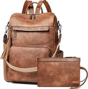 [Shrrie] Vegan Leather Laptop Backpack for Women 14 inch Work Backpack Fashion Travel Backpack Purse for Business College