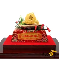 在飛比找momo購物網優惠-【生活金藝】黃金擺件 蟠桃獻壽(金重足0.85錢)