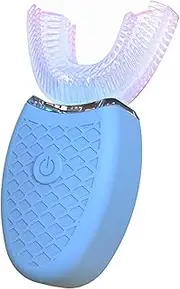 USB Charging Waterproof One‑Key Operation Durable Toothbrush, Three Gears U Shaped Electric Toothbrush, Silicone Travel Use Home,C
