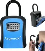 Portable Key Lock Box, Combination Lockbox Wall Mounted Resettable Code Safe 6 K