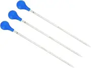 uxcell Graduated Dropper Pipettes Kit, 3pcs 0.1ml Borosilicate Glass Pipette with Rubber Cap for Transfer Liquid for Lab, Chemistry, Clear