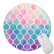 3Pcs Round Mouse Pad With Diamond Pattern Size:22 ?? 22Cm Without Lock(Print No. 4)