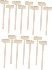 Yardwe 15Pcs Small Wooden Hammers for Portable Educational Mallet for Pounding and Cake Decorating Smooth Finish for Miniature Crafts and Seafood Shell Cracking