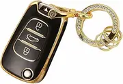 MAX COOL Car Key Fob Cover Suitable for Hyundai i30 ix35 for Kia Keychain TPU 3 Buttons Folding Key Shell Protector Remote Key Case