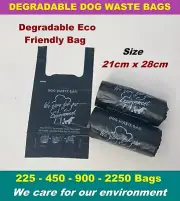 Up to 450 BAGS - 2 ROLLS Degradable Bio Dog Poo Poop Litter Waste Bags