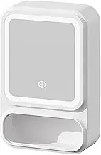 Bathroom Vanity Mirror Cabinet,Bathroom Mirror with Storage Organizer - Storage Organizer with LED Lights, Magnetic Door Tissue Dispenser, Modern Decor for Shampoo Makeup