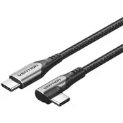 Vention 3A USB-C Cable - 1m - Gray USB 2.0 - Right Angle - Aluminum Alloy [TRAHF]
