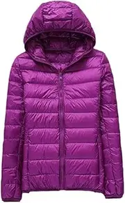[Jegsnoe] Women Lightweight Down Jacket Autumn Winter Warm Coat Portable Outwear