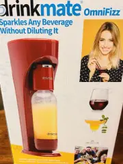 DrinkMate OmniFizz Sparkling Water Soda Maker Carbonates Any Drink - Red NIB New