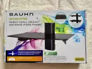 Accessories Wall Mount Tempered Black Glass Floating Shelf Under TV